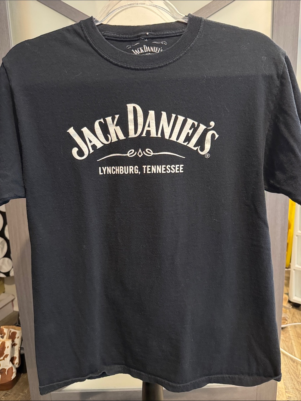 Jack Daniels Black Short Sleeve Tee with White Logo